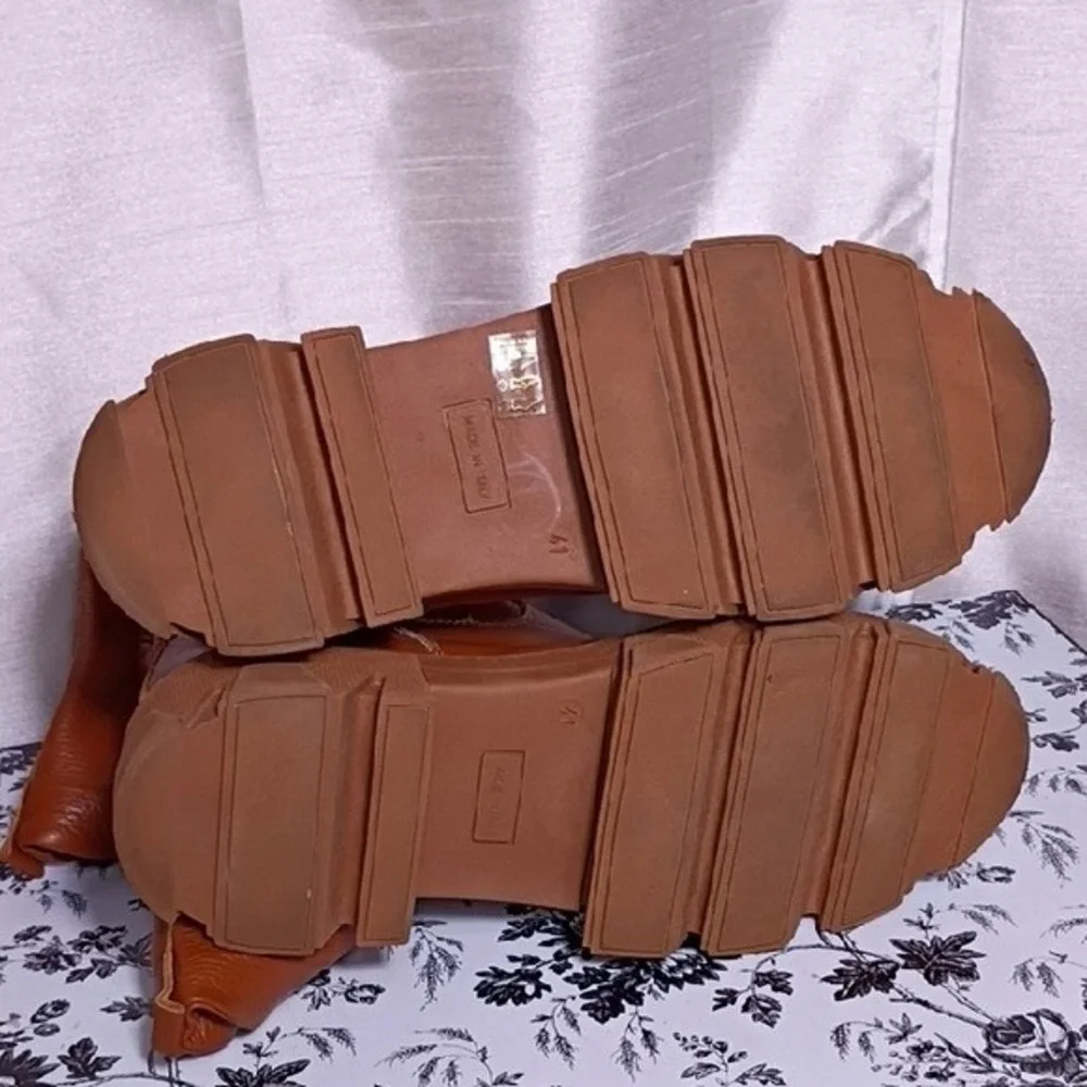Italian Stylish Women's Brown Over the‎ Knee Leather Boots Size 41 EUR- 10 US